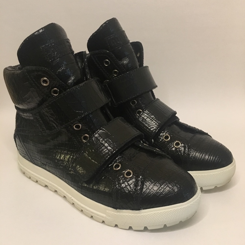MIU MIU CALZATURE DONNA CRACLE HIGH TOP LEATHER SNEAKER BOOTIES